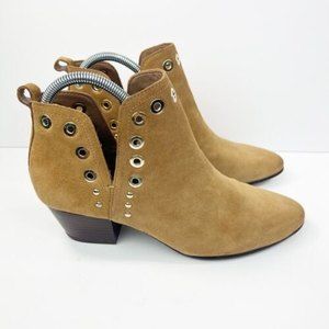 Sam Edelman Brown Rubin Grommet Leather Ankle Western Cowboy Booties Sz 8 M